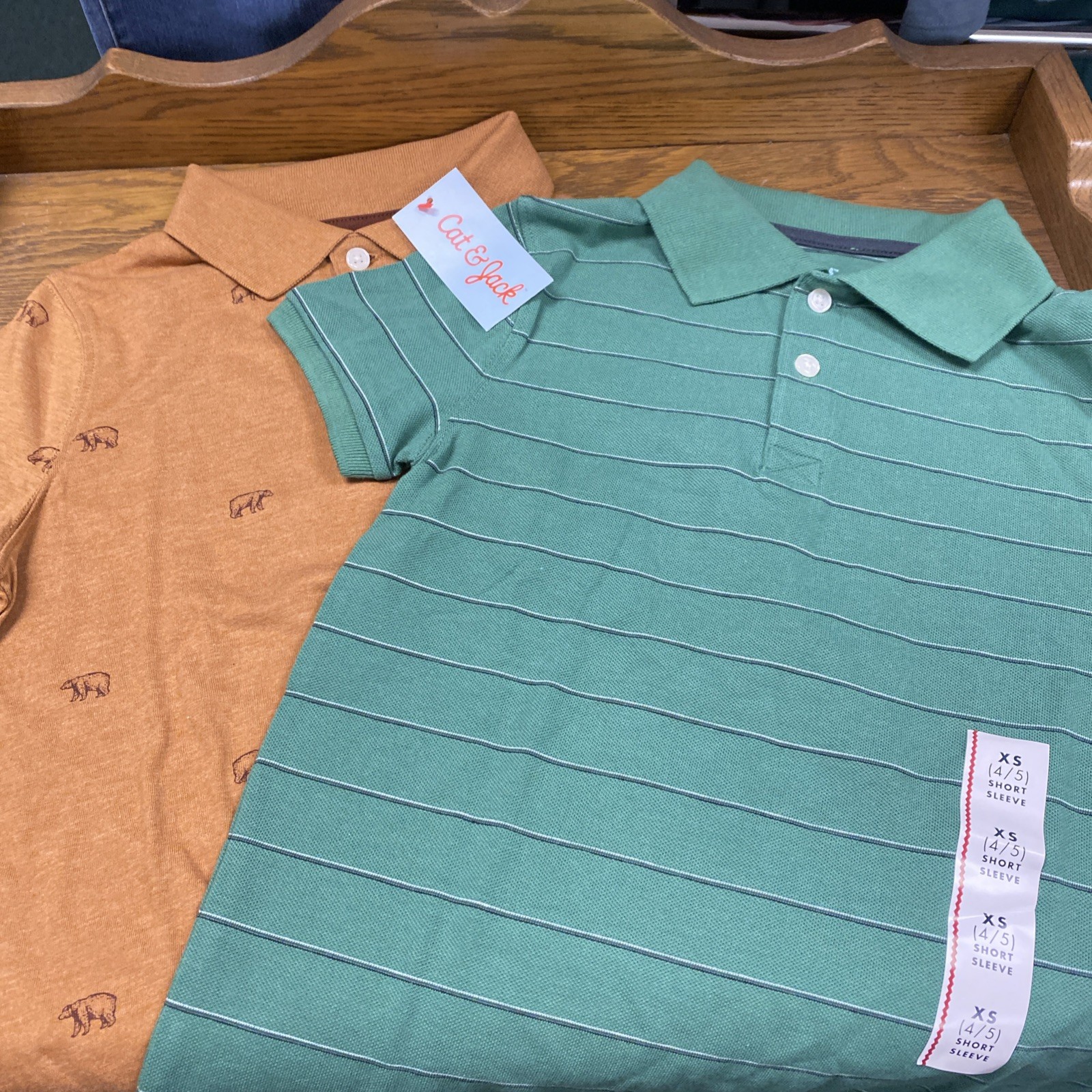 2 Cat And Jack Boys  Short Sleeve Polo Shirts  Size (4/5)