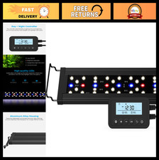 Adjustable Spectrum Aquarium Plant Light, Programmable Fish Tank LED, 12-18", 11