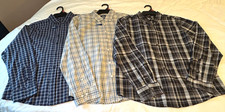 GEORGE Casual LS Poplin SHIRTS Size M 1 Sandy Beach 1 Black Soot 1 Navy Plaid NW