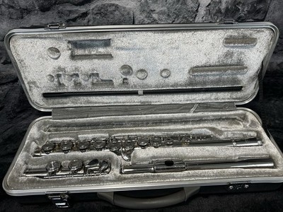 Simba Silver Plate Flute With Case Untested Beginner C Concert Pitch FL-205