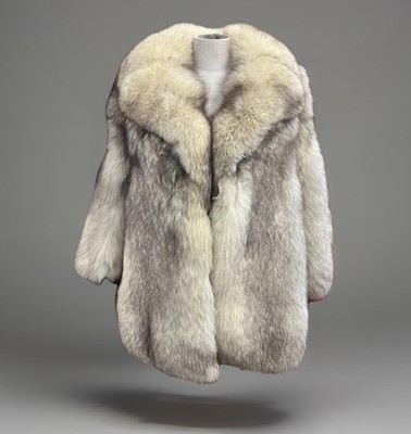 Vintage Silberfuchs Pelzmantel mittellange Jacke - Damen Gr. M - Echtfell