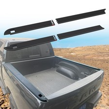 Truck Bed Rail Caps 5.7ft Black 4pcs Dodge Ram 1500 2009-2018 With Stake Holes