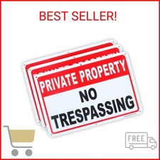 3 Ct Private Property No Trespassing Sign 10"x 7" .04" Aluminum Reflective Sign