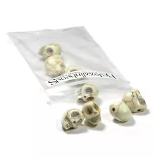 8 Natural Bone Colored Synthetic Magnesite Skull Shaped Skeleton Stone Beads