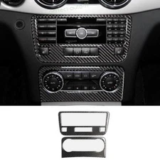 For Benz GLK 2013-2015 Vinyl Real Carbon Fiber Console AC CD Button Control Trim