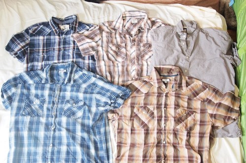 Lot Of 5 XL Western Shirts Old Navy Banana Republic Extra Large Short Sleeve