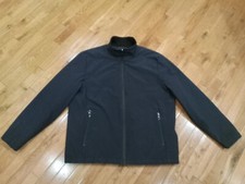 CALVIN KLEIN Men's Midweight Jacket Classic Fit Stand Collar Size L Black