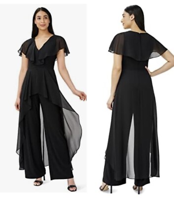 NWT ADRIANNA PAPELL JERSEY JUMPSUIT CHIFFON CAPELET AND SKIRT