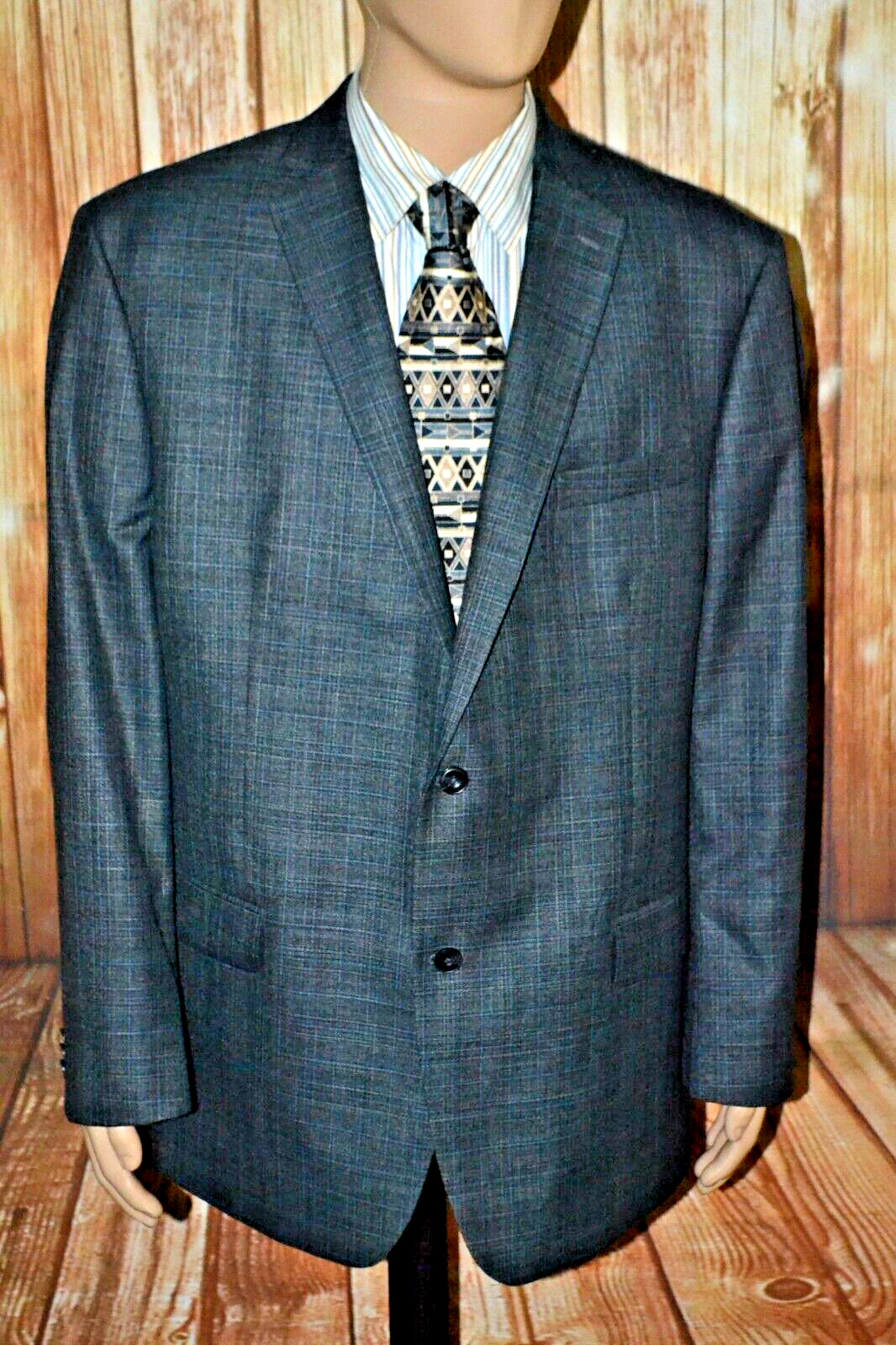 Michael Kors Men Polyester Rayon Check 2 Front Buttons Sports Coat Size 46L thumbnail 2