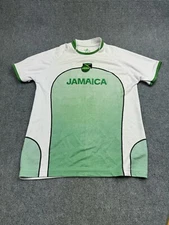Sun N Sand Jamaica Soccer Shirt Boys Size 14/16 Green White Short Sleeve