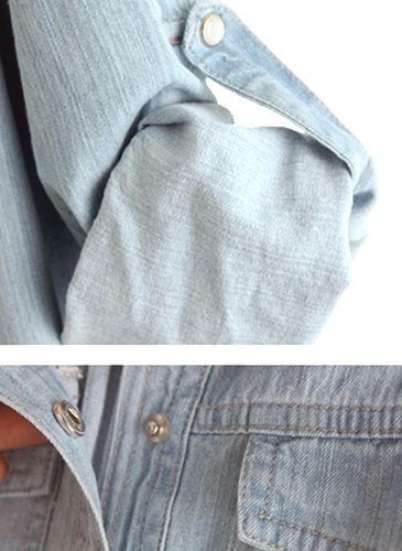 ts12N3L Celebrity Style Womens Vintage Boyfriend Chambray Long Denim Shirt Dress - Picture 12 of 15