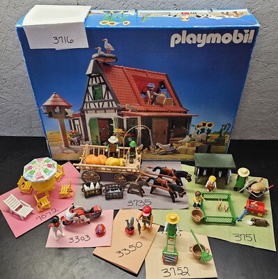 Vintage Playmobil Sets: 3735, 3751, 3752, 3303, 3350, 7072; No Books