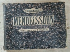 Antico spartito musicale Mendelssohn Ouverturen zu 4 Handen Edition Peters