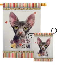 Sphynx Happiness Garden Flag Animals Cat Small Decorative Gift Yard House Banner