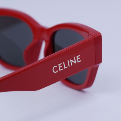 Celine CL40197U 66A Shiny Red/Smoke 54-18-145 Sunglasses New  display picture 2