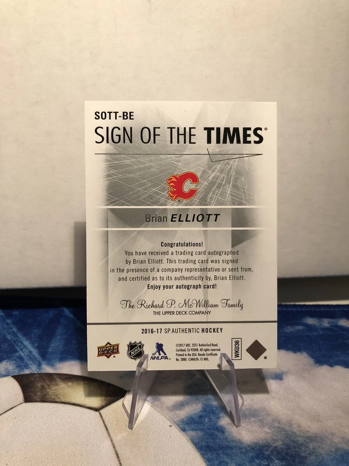 2016-17 SP Authentic Sign of the Times Brian Elliott #SOTT-BE Auto - Image 2 of 2
