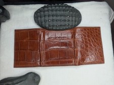 Wild Alligator TriFold Wallet croc gator swamp leather hide Tri Formal NV20