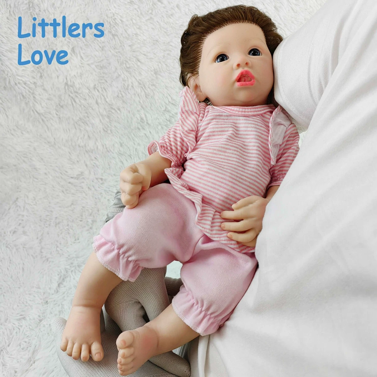 Muñeca Bebé Reborn De Silicona De 50 Cm – Bebé Realista Con Ojos Cerrados Y Cuerpo De Tela, Regalo Ideal Para Niñas A Partir De 3 Años