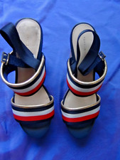 Tommy Hilfiger Women Ankle Strap PLATFORM WEDGE Cork Open Toes Shoes Size 8.5