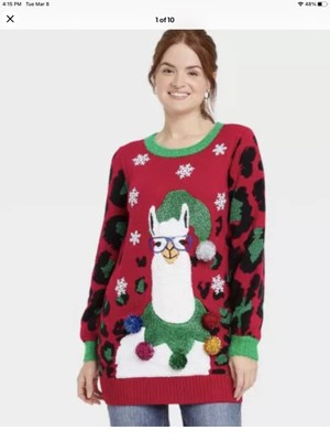 Womens Ugly Christmas Sweater Tinsel 