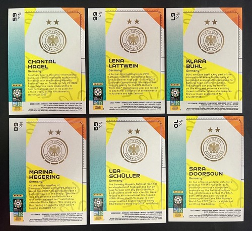GERMANY 2023 Donruss FIFA Womens World Cup TEAM SET (9) DOORSOUN/ KLARA BUHL+ - Picture 2 of 4