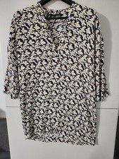 Zara Dress Womens M Mini Tunic Long Sleeve Vneck Geometric Shift Sheath Colorful