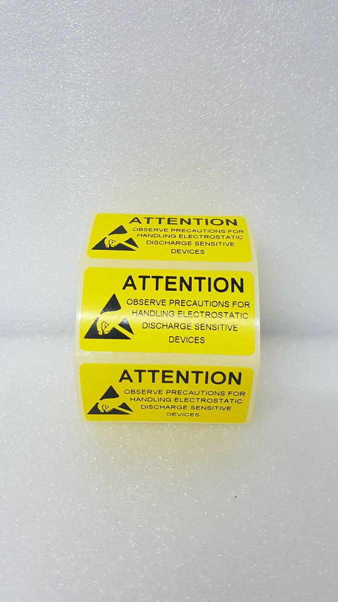 100 X ESD Achtung Antistatisch Klebende Warnung