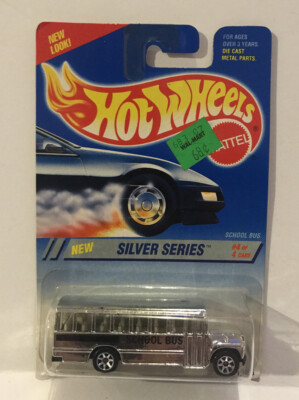 NEW NIP 1994 Hot Wheels SCHOOL BUS #4/4 Silver Series #328 7spokes 13315
