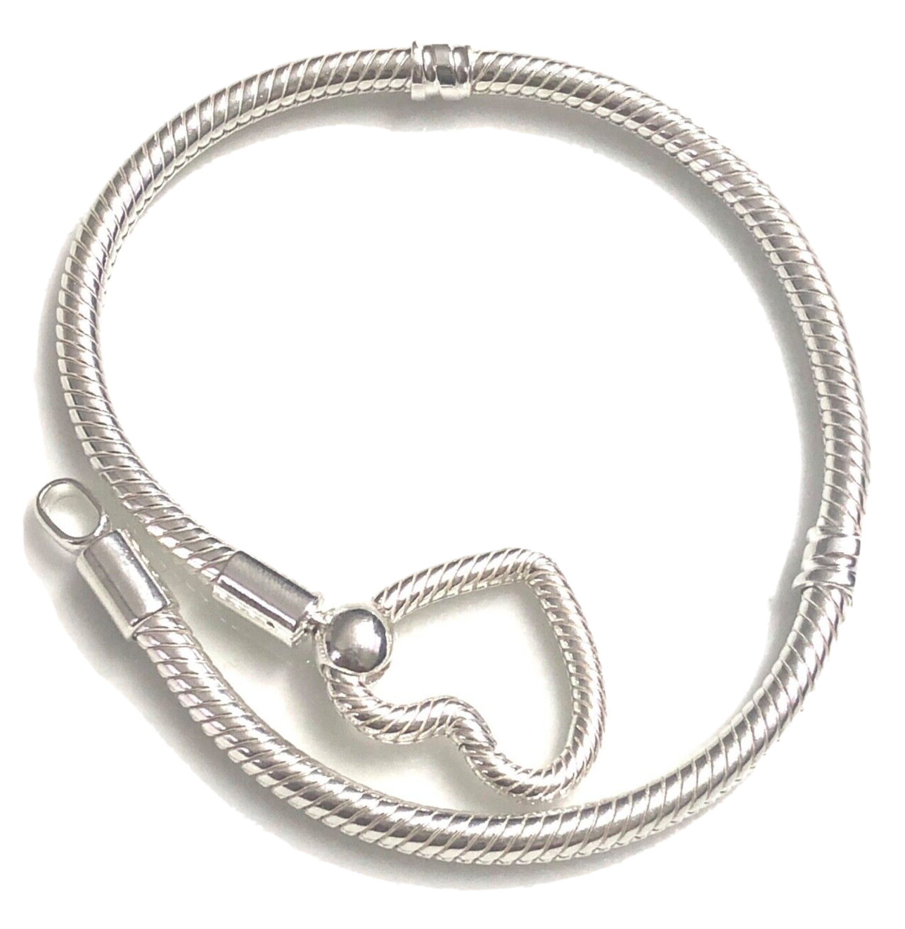 100 Authentic PANDORA Heart Closure Snake Chain Bracelet 599539C0019