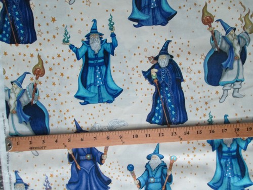 WIZARDS OWLS WIZARD TWILIGHT LIGHT TAN COTTON FABRIC BTHY - Picture 4 of 8