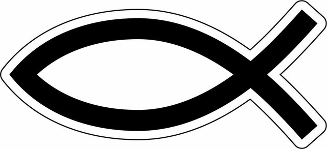 Jesus Fish Ichthys - 4x2 inch Sticker | eBay