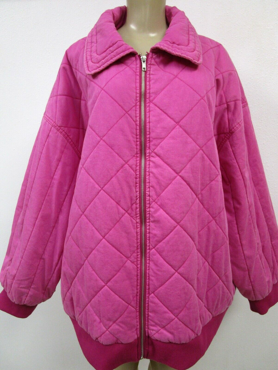 WILD FABLE RAVISHING PINK LONG SLEEVE PUFFY FRONT ZIPPER JACKET