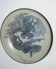DANISH MODERN Artist Signed POTTERY Bowl made for Sjaellands Accordeon Orchestra