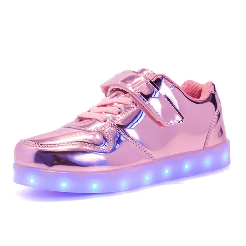 Boys Girls Kids Led Light Up Shoes Luminous Flashing Trainers Sneakers Gift UK - Picture 6 of 15