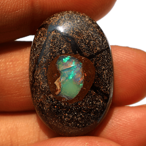 Piedra preciosa suelta cabujón ovalado de alta calidad de ópalo de roca natural de 42 quilates 28,7 x 19 x 8 mm - Imagen 2 de 9