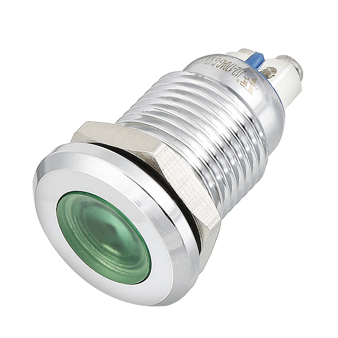 LED Indicator Light 12V Green 12mm Metal Pilot Dash Signal Lamp Screw Type
