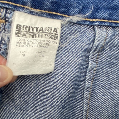 Pantalones de mezclilla Brittania para mujer vintage años 80 cintura alta pierna cónica mamá 32x29 talla 16 - Imagen 4 de 9