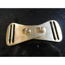 Vintage 1970 Belt Buckle Gold Tone Two Piece Interlocking Pieces Handmade "M"
