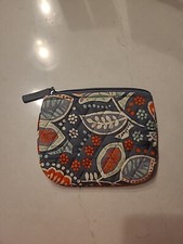 Vera Bradley NOMADIC FLORAL small quilted Cosmetic pouch Top Zipper
