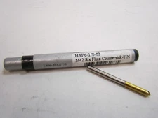 Countersinks Inc HSP6-1/8-82° Degree 1/8" Countersink 6 Flutes Cobalt Tin Finish