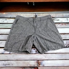 Marc Anthony Mens Gray Flat Front Chino Shorts Flat Front size 40 Pre-owned 