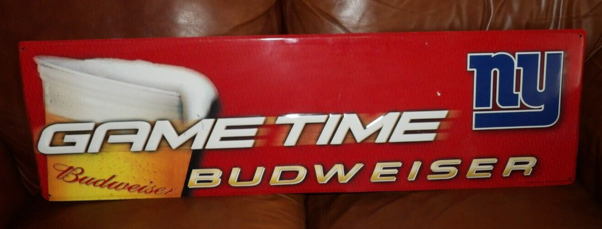 Vintage 2003 Budweiser Beer New York Football Giants Game Time