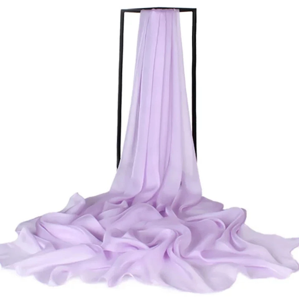 Luxurious Women's 100% Silk Chiffon Scarf – Solid, Elegant Wrap (110x180 cm) - Image 4 of 4