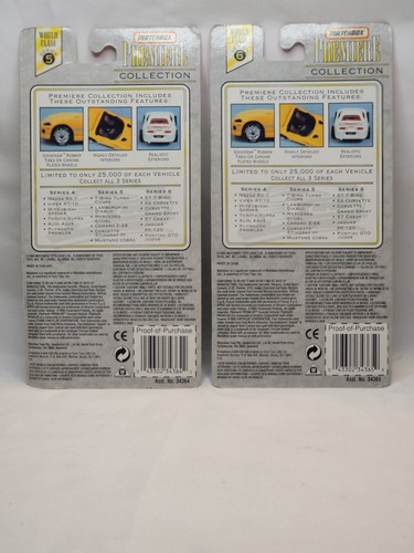 Matchbox Premier Collection 1995 Silver Lamborghini Diablo, '62 Corvette, New - Picture 6 of 7
