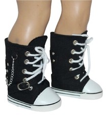 Black Canvas High Tops Sneakers Boots fit 18" American Girl Size Doll