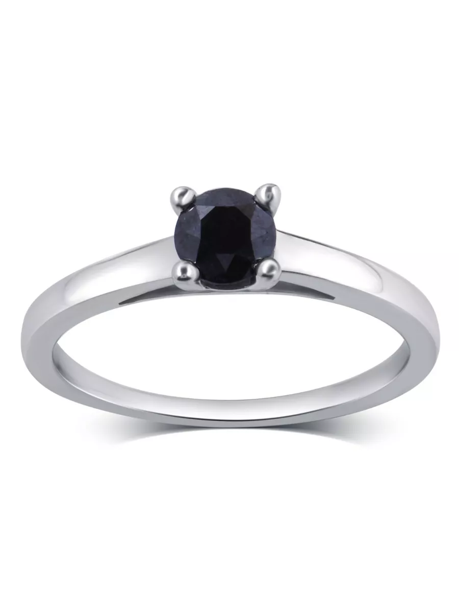 Black solitaire sales ring