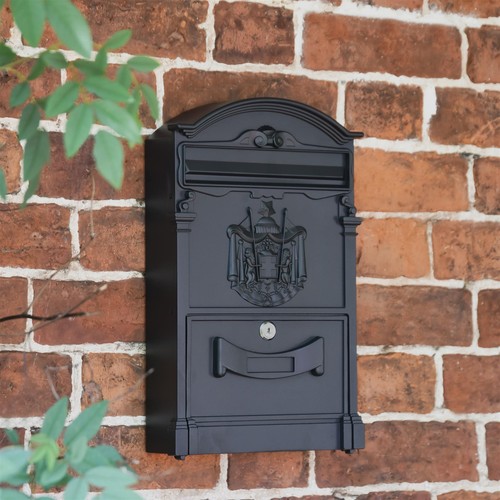 "Midnight Thunder" Dawson Lodge Black Post Letter Box - 41cm - Picture 6 of 7