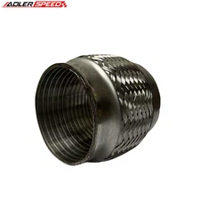 US 2.25" ID Exhaust Flex Pipe 2" x 4" OL Heavy Duty Stainless Interlock Coupling