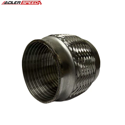 2.5" ID x 4" OL Exhaust Flex Pipe Heavy Duty Stainless Steel Coulping Interlock