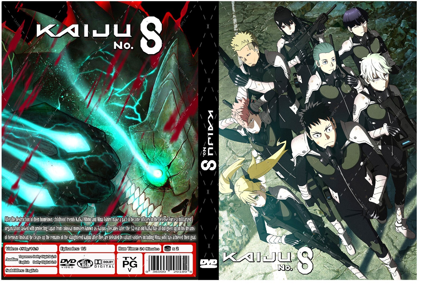 Kaiju Nº 8 episodios de series de anime 1-12 audio dual inglés/japonés